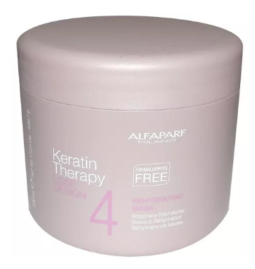 Máscara Rehidratante (Paso 4) - Keratin Therapy Lisse Design 500 ml Alfaparf Milano.