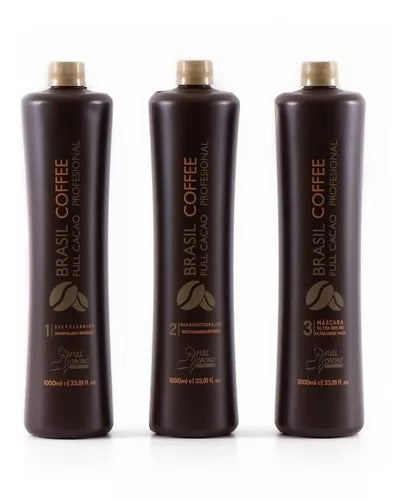 Kit Alisado Permanente 3 Pasos (Keratina) Brasil Coffee Full Cacao Profesional