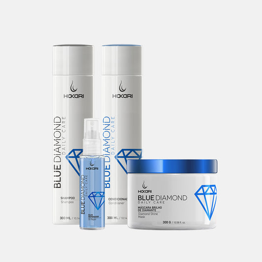 Kit Daily Care Cuidado En Casa Blue Diamond 300ml - Hakari