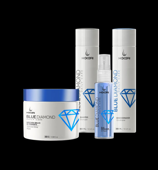 Kit Daily Care Cuidado En Casa Blue Diamond 300ml - Hakari