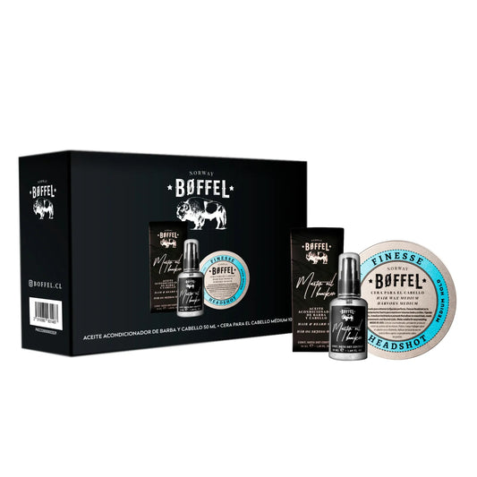 Combo Boffel Aceite Barba 50ml + Cera Medium Cabello 100gr Fragancia Macadamia y Argania